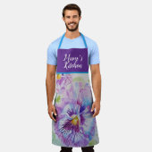 Pansy Waterverf Paarse Bloem Bloemen Schort (Gedragen)