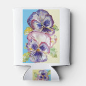 Pansy Waterverf Patroon op Roze en Bleek Geel Blikjeskoeler (Achterkant)