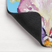 Pansy Waterverf Patroon op Roze en Bleek Geel Muismat (Hoek)