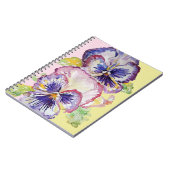 Pansy Waterverf Patroon op Roze en Bleek Geel Notitieboek (Linkerzijde)