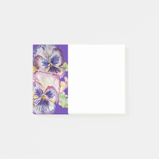 Pansy Waterverf Patroon Paars Post Post-it® Notes (Voorkant)
