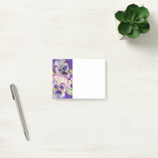 Pansy Waterverf Patroon Paars Post Post-it® Notes (Kantoor)