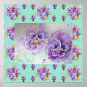 Pansy Waterverf Schilderijen van Paars Poster (Voorkant)