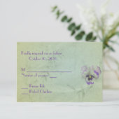 Pansy Wedding RSVP Kaartje (Staand voorkant)