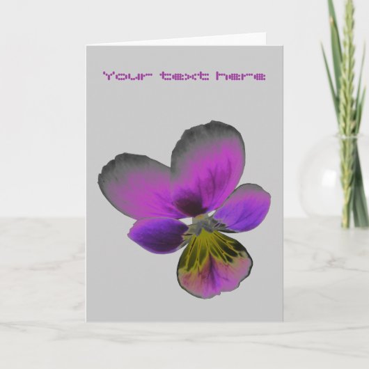 Pansy Wild Dark Paarse Custom Wenskaart Kaart (Voorkant)