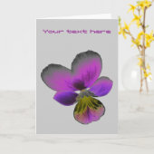 Pansy Wild Dark Paarse Custom Wenskaart Kaart (Gele Bloem)