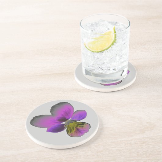 Pansy Wild Dark Paarse Onderzetters (Zijkant)