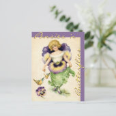 "PANSY WINGS "N LETTUCE SKIRT" BRIEFKAART (Staand voorkant)