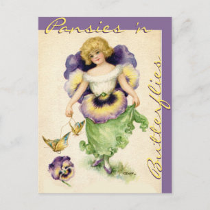 "PANSY WINGS "N LETTUCE SKIRT" BRIEFKAART