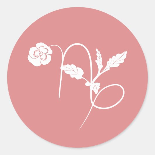 Pansy zodiab. ronde sticker (Voorkant)