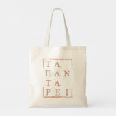 "Panta Rhei" alles vloeit voort uit Heraclitus Quo Tote Bag (Achterkant)