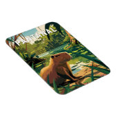 Pantanal Brazil Capybara Travel Art Vintage Magneet (Rechterzijde)