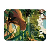 Pantanal Brazil Capybara Travel Art Vintage Magneet (Horizontaal)