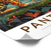 Pantanal Brazilië Jaguar Travel Art Vintage Poster (Hoek)