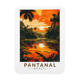 Pantanal Brazilië Zonsondergang Reizen Kunst Vinta Magneet