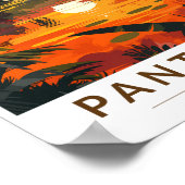 Pantanal Brazilië Zonsondergang Reizen Kunst Vinta Poster (Hoek)