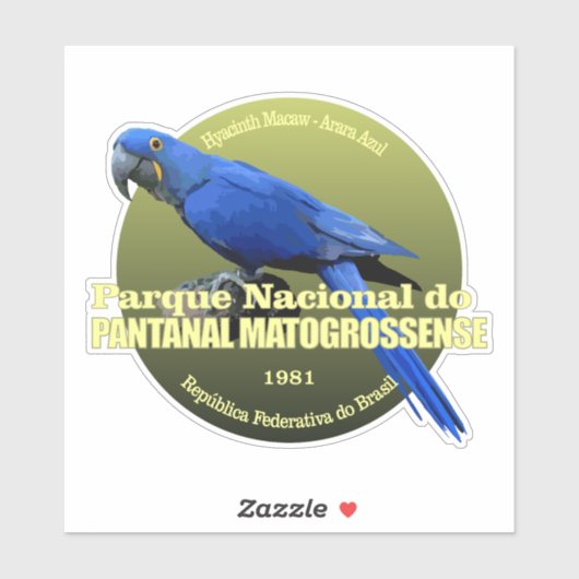 Pantanal Matogrossense NP (macaw) WT Sticker (Vel)