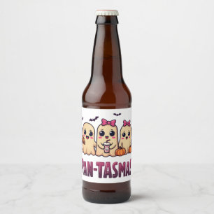 Pantasmas Funny Ghost Groovy Retro Halloween Bier Etiket