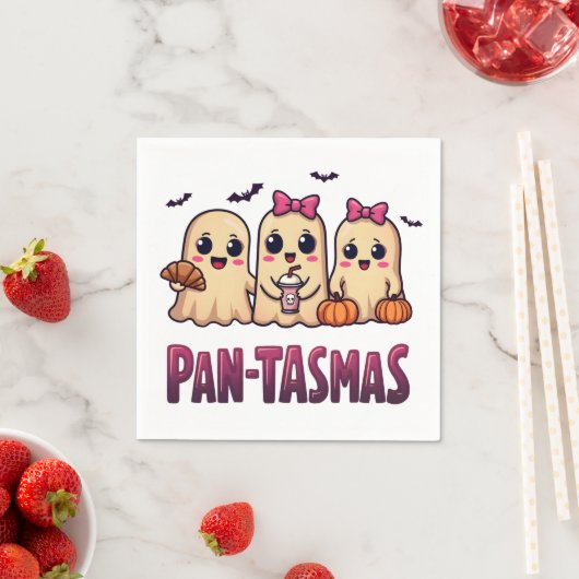 Pantasmas Funny Ghost Groovy Retro Halloween Servet (Insitu)