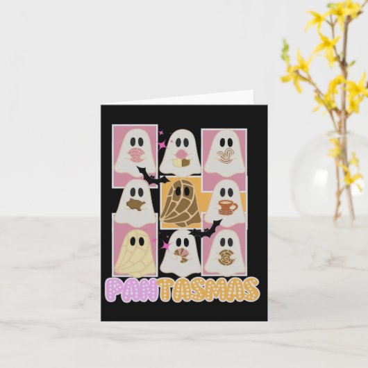 Pantasmas Pan Dulce Ghost Spaans Mexicaans Hallowe Kaart (Gele Bloem)