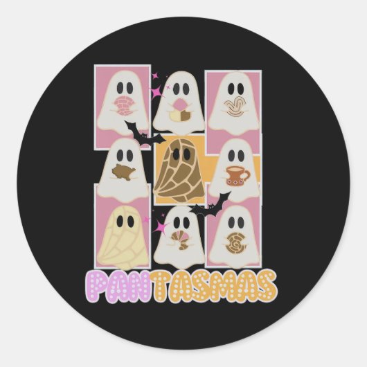 Pantasmas Pan Dulce Ghost Spaans Mexicaans Hallowe Ronde Sticker (Voorkant)