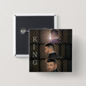 PANTELIS PANTELIDIS PIN BACK BADGE VIERKANTE BUTTON 5,1 CM (Voorkant /achterkant)