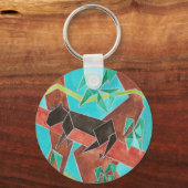 Panter Aquarel Kunst Sleutelhanger (Voorkant)