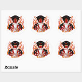 Panter-Baseball-1White-T-2 Ronde Sticker (Vel)