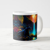 Panter bij een waterval grote koffiekop (Voorkant rechts)