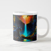 Panter bij een waterval grote koffiekop (Rechts)