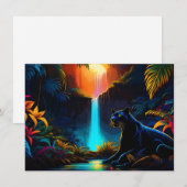 Panter bij een waterval kaart (Voorkant / Achterkant)