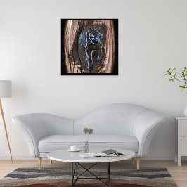 Panter die uit het hout komt - Panter Foto Afdruk