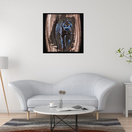 Panter die uit het hout komt - Panter Foto Afdruk