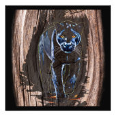 Panter die uit het hout komt - Panter Foto Afdruk (Voorkant)