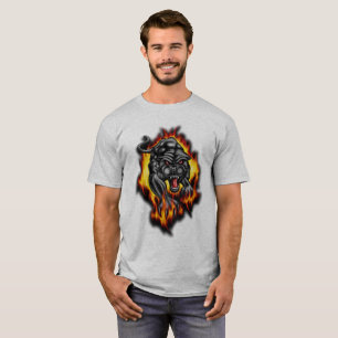 Panter Dieren Tatoeage Vlammen, T-shirt