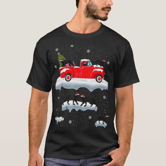 Panter Driving kerstboom Red Truck Panther C T-shirt (Voorkant)