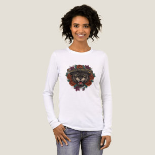 Panter en Rozen Lange Mouwen Shirt
