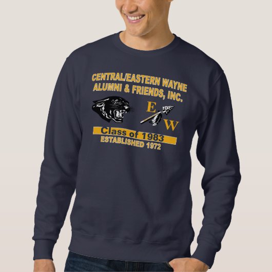 Panter en Trending Nieuw Navy Blue Sweatshirt (Voorkant)
