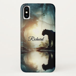 Panter gereflecteerd in de waterplas in de naam va Case-Mate iPhone case