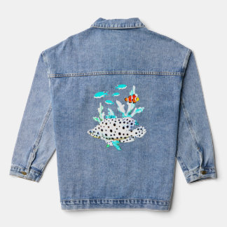 Panter Grouper Clown Vis Zoutwater Tropische Aqua Denim Jacket