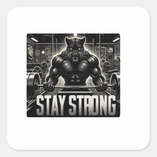 Panter Gym Vierkante Sticker (Voorkant)