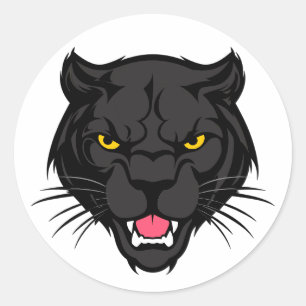 Panter Head Portret Ronde Sticker