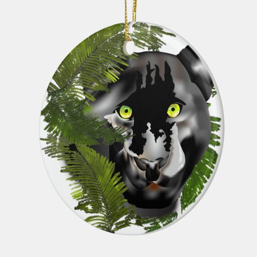Panter in de afvoer. keramisch ornament (Links)