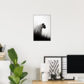 Panter in de Whispering Mist Abstract Poster (Thuiskantoor)