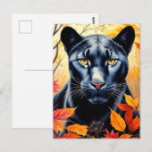 Panter Kat Herfst Bladeren Kunst Briefkaart (Voorkant / Achterkant)