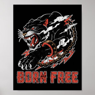 Panter Met Ketting Black History Month Afro-Amerik Poster
