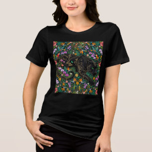 Panter op de loer Surrealistische jungle Tri-Blend Shirt