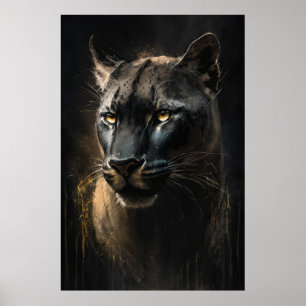 Panter Portret Dierlijke Natuur Wildlife Schilderi Poster