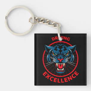 Panter Rijdt Uitmuntendheid Houten Bord Sleutelhanger