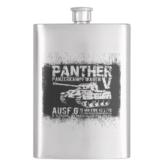 Panter Tank Klassieke Flask Heupfles (Voorkant)